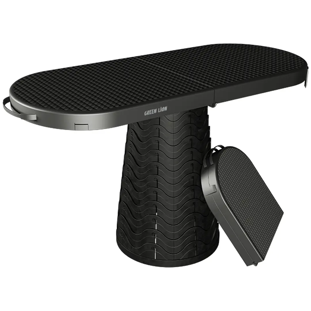 Green Lion 2 in 1 Foldable Table Stool Black