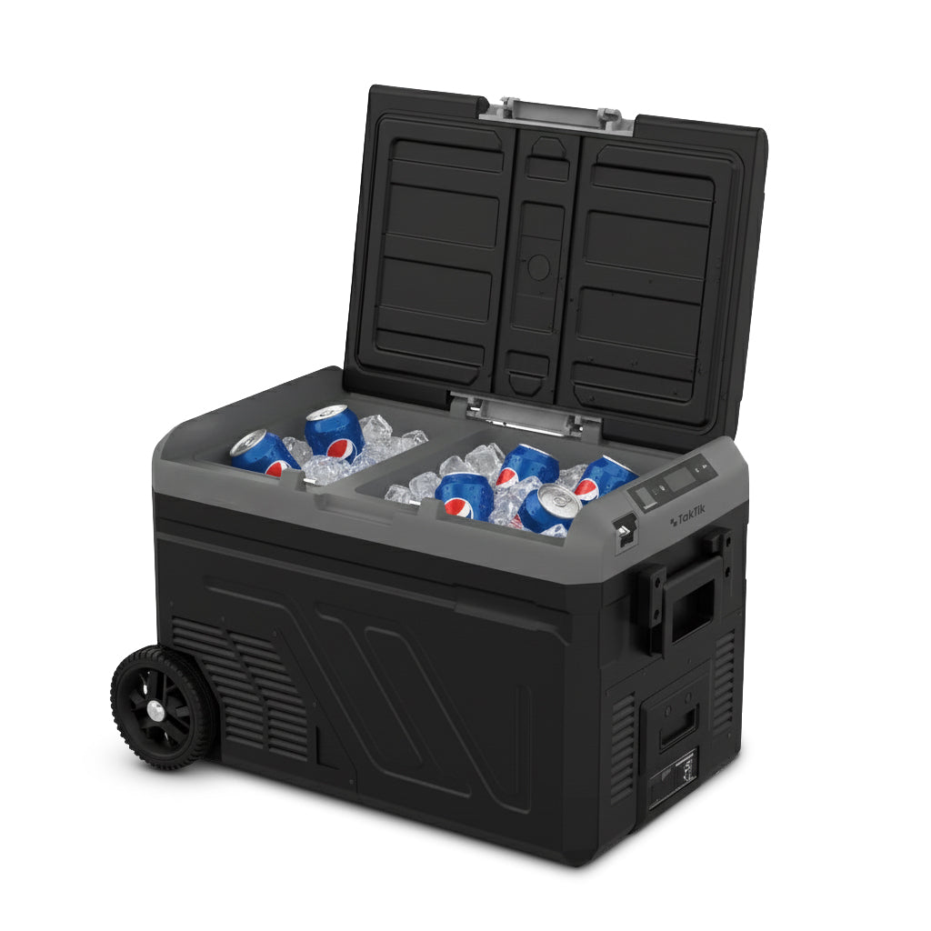 Taktik Dual Compartment Portable Fridge and Freezer 40L, down to -20°C, with a Large Battery