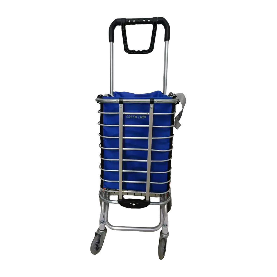 Green Lion Foldable Shopping Trolley Silver