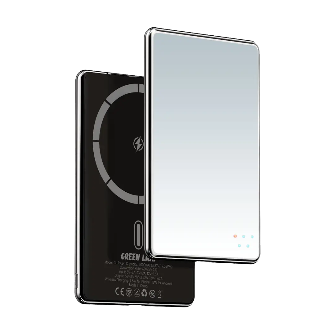 Green Lion Mirror Design 5000mAh Power Bank Black