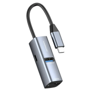 Powerology Aluminum Mini USB C Hub Black