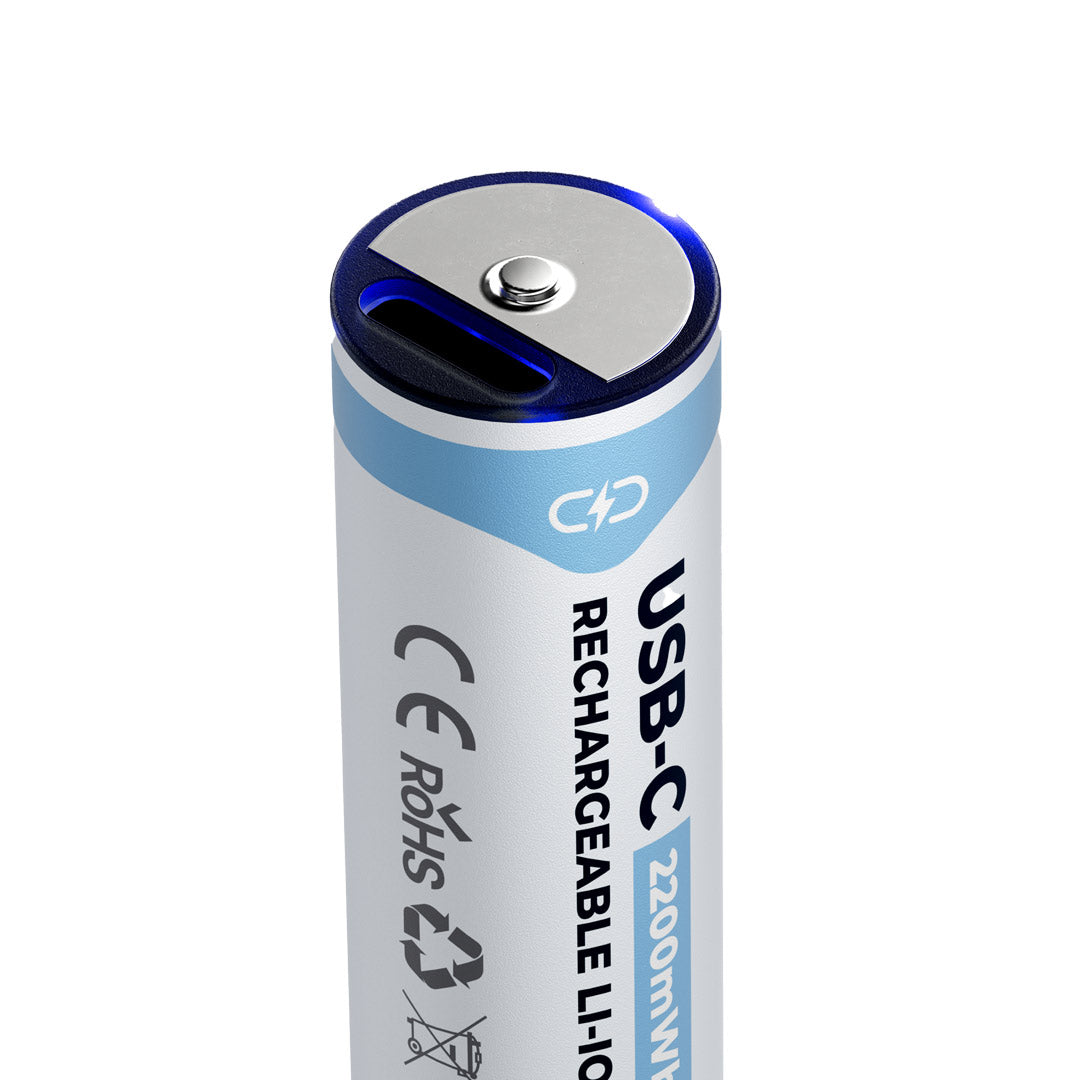 Powerology 1 5v Type C Rechargeable Lithium Ion Battery Aa Battery 2200mwh 4pcs Per Pack