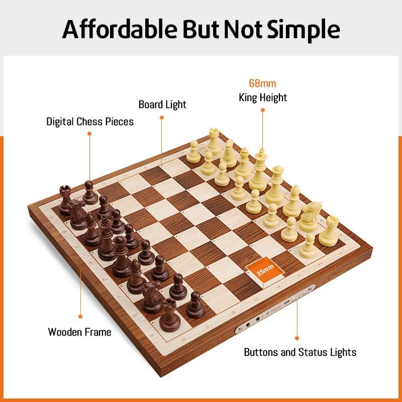 Chessnut Wood Smart Chess Board with LED Lighting Chessnut Air Electronic Chess Set