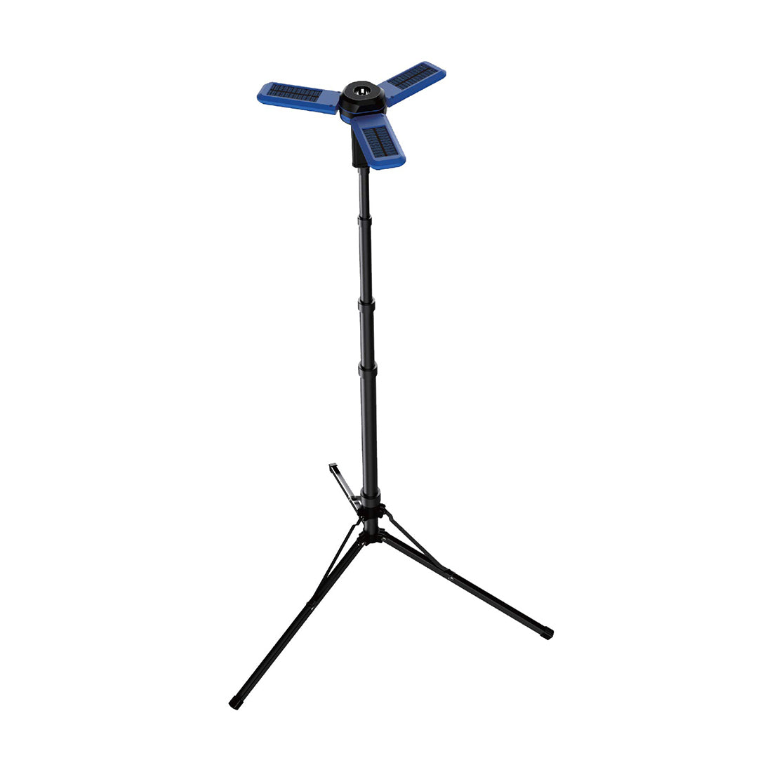 Powerology Camping Solar Foldable Tripod LED Light Ipx4 3 7v 2600mAh Blue