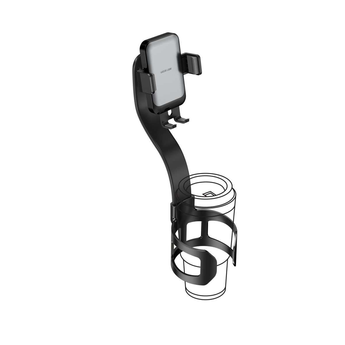 Green Lion Flex Grip Cup Holder Phone Mount Black