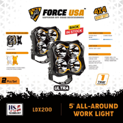 مصابيح ألترا 5 بوصات (زوج) | FORCE USA ULTRA 5" POD LIGHT (PAIR)
