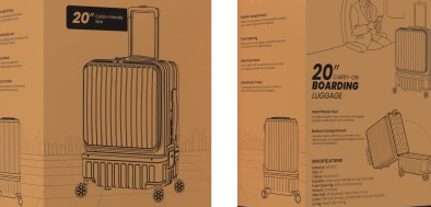 حقيبة سفر ليفيلو Boarding ‏20 بوصة بفتحة أمامية – تفاصيل المنتج والعبوة