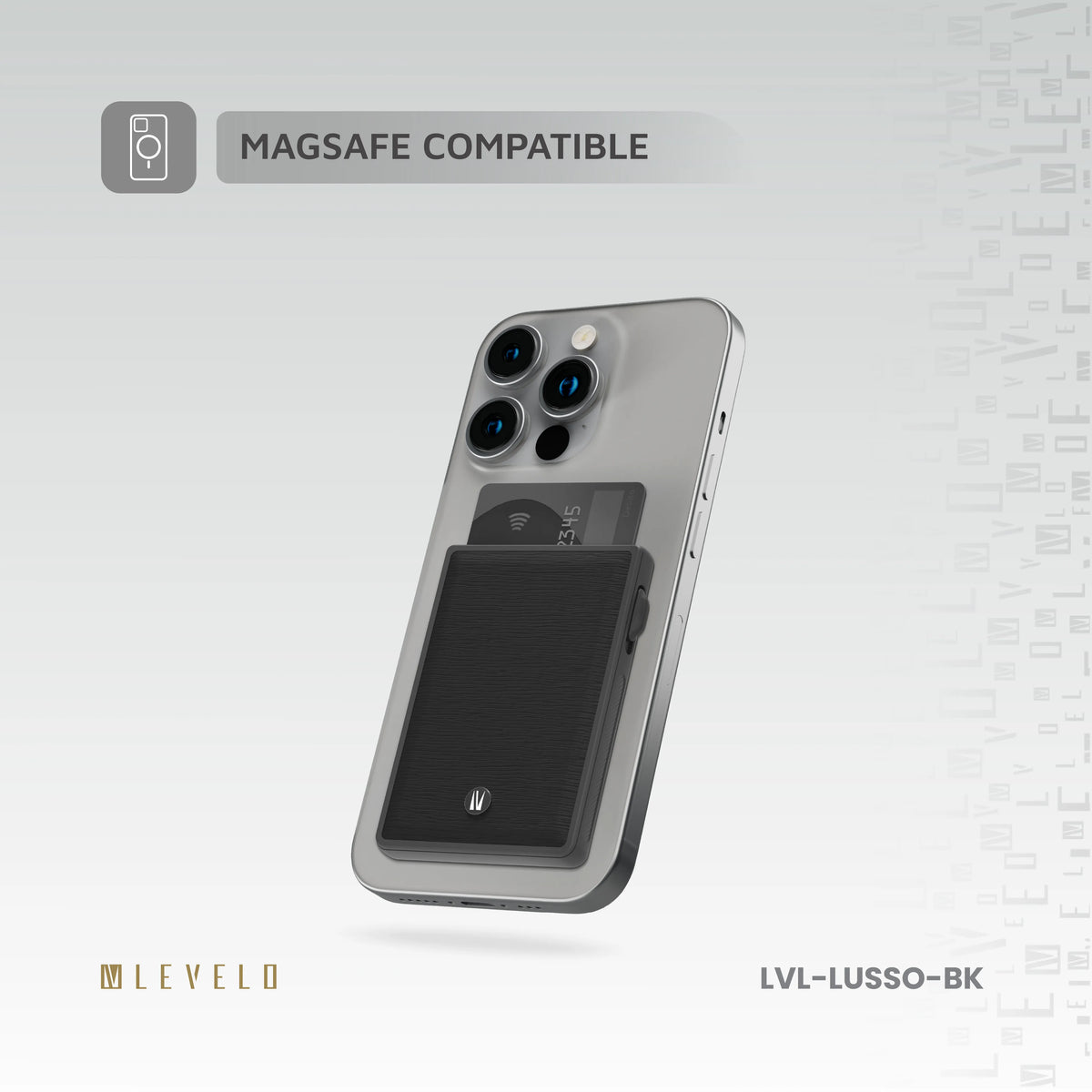 حامل بطاقات ليفيلو Lusso متوافق مع MagSafe – أسود – صورة المنتج