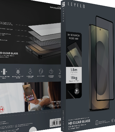 واقي شاشة ليفيلو 2.5D لسامسونج Galaxy S25 Ultra – HD أو AR أو خصوصية – تفاصيل المنتج والعبوة