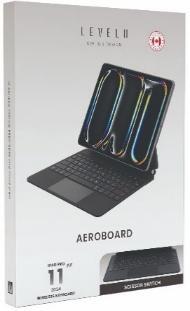 لوحة مفاتيح ليفيلو AeroBoard اللاسلكية لآيباد Pro ‏2024 – أسود – تفاصيل المنتج والعبوة
