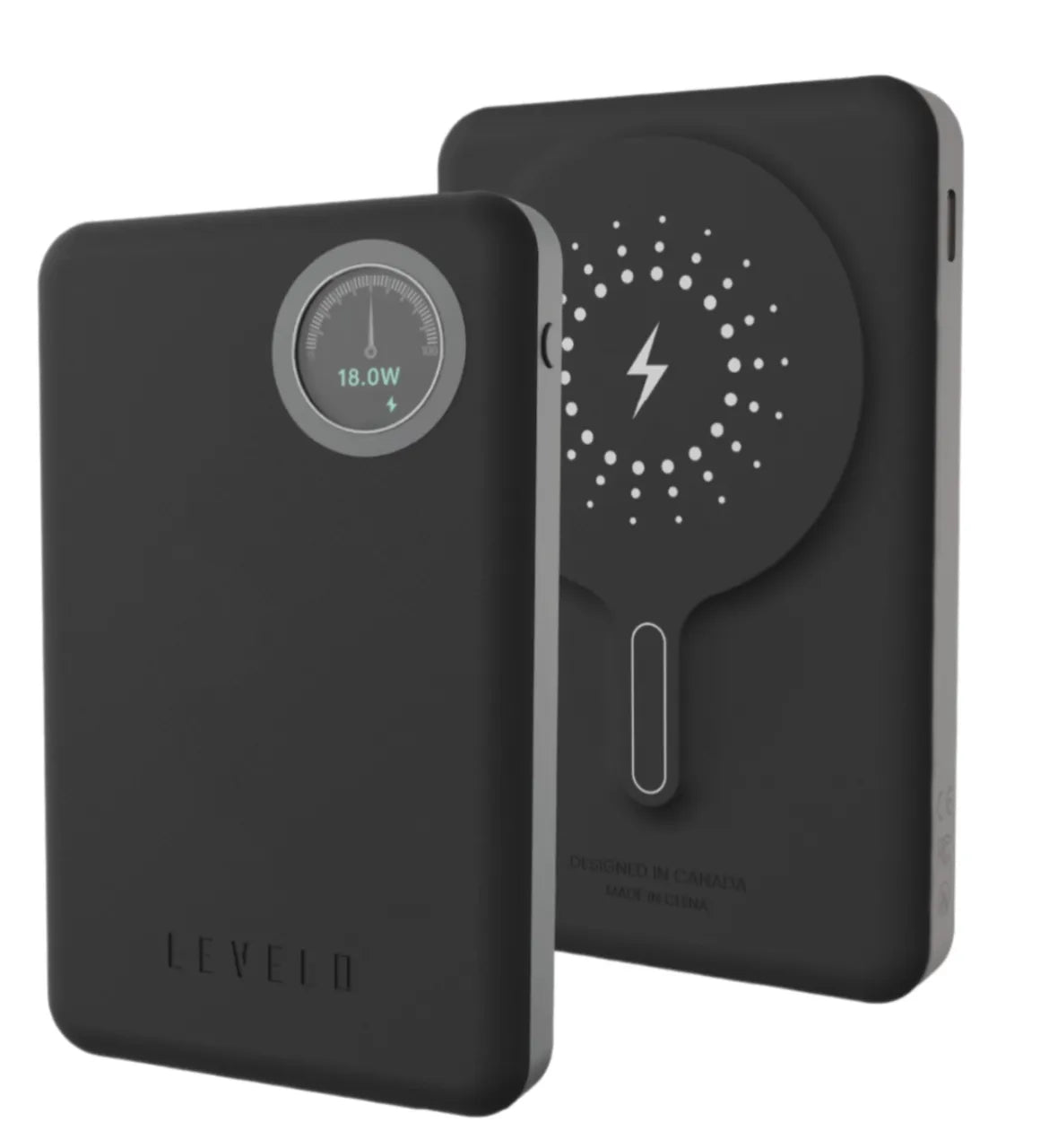 باور بانك ليفيلو Marbella مغناطيسي سعة 10000mAh بقدرة 20W – أسود داكن – تفاصيل المنتج والعبوة