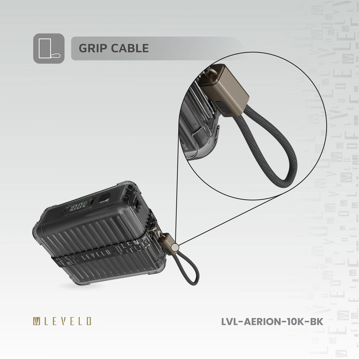 باور بانك ليفيلو Aerion سعة 10000 mAh مع كابل مسكة USB-C – تفاصيل المنتج والعبوة