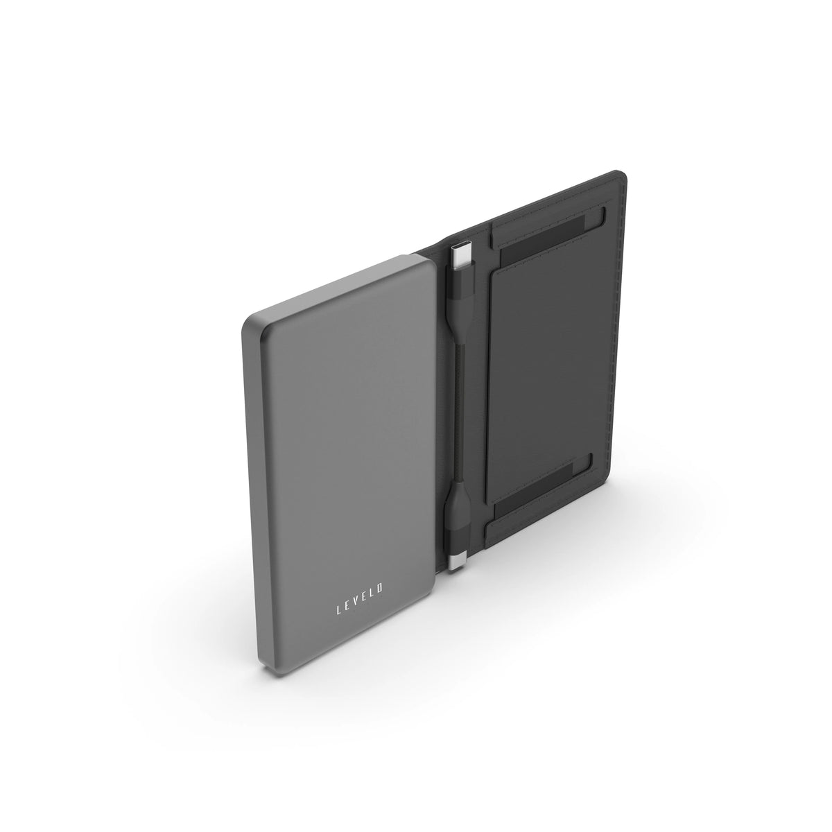 محفظة ليفيلو Vermont‏3 في 1 مع باور بانك 5000 mAh – أسود – تفاصيل المنتج والعبوة