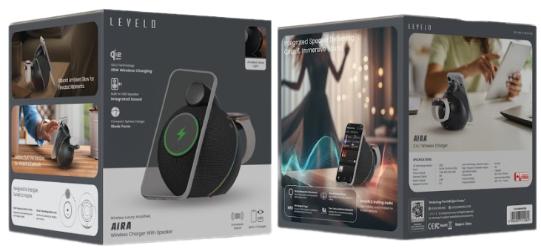 شاحن ليفيلو Aira اللاسلكي مع سماعة Bluetooth – تفاصيل المنتج والعبوة