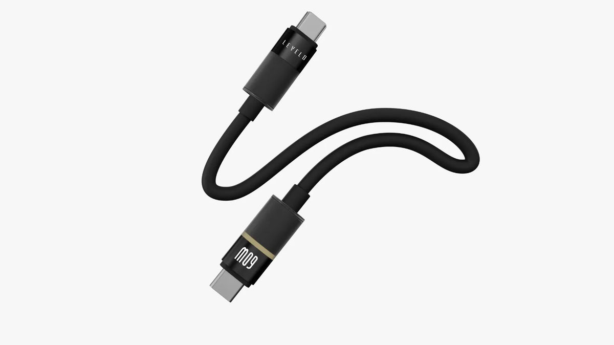 كابل ليفيلو Luno من USB-C إلى USB-C بقدرة 60 واط – متر واحد – أسود – تفاصيل المنتج والعبوة