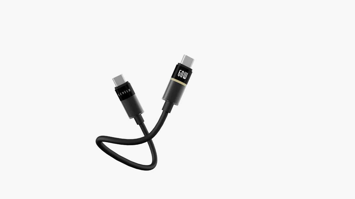 كابل ليفيلو Luno من USB-C إلى USB-C بقدرة 60 واط – متر واحد – أسود – تفاصيل المنتج والعبوة