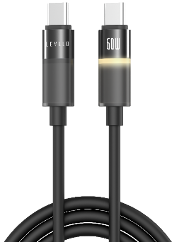 كابل ليفيلو Luno من USB-C إلى USB-C بقدرة 60 واط – متر واحد – أسود – تفاصيل المنتج والعبوة