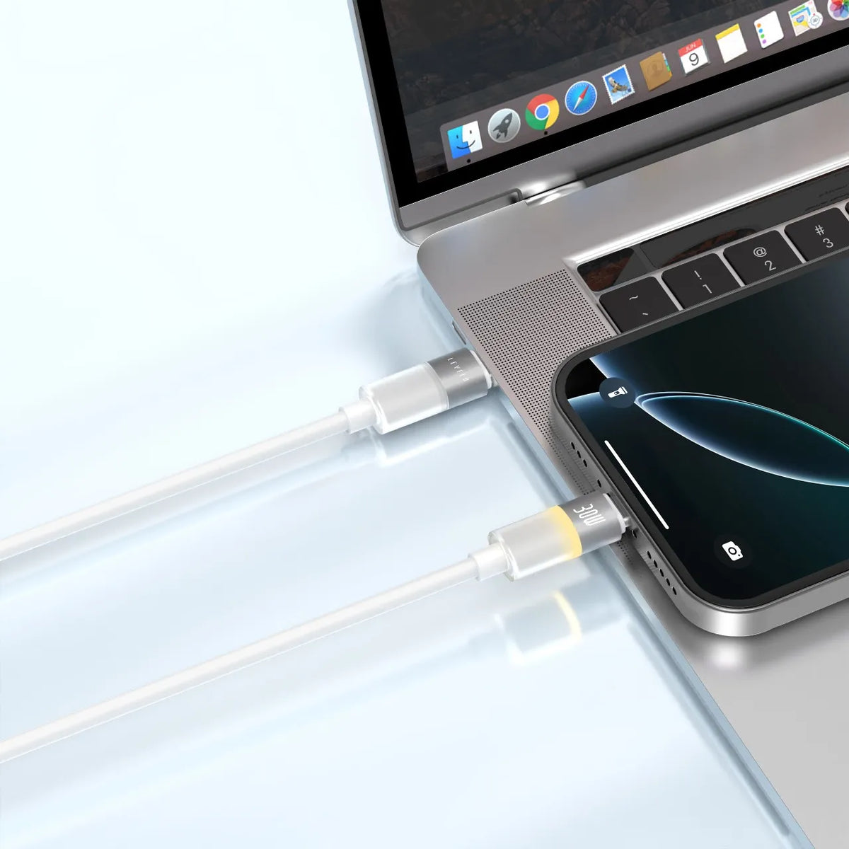 كابل ليفيلو Luno من USB-C إلى Lightning بقدرة 30 واط – متر واحد – تفاصيل المنتج والعبوة