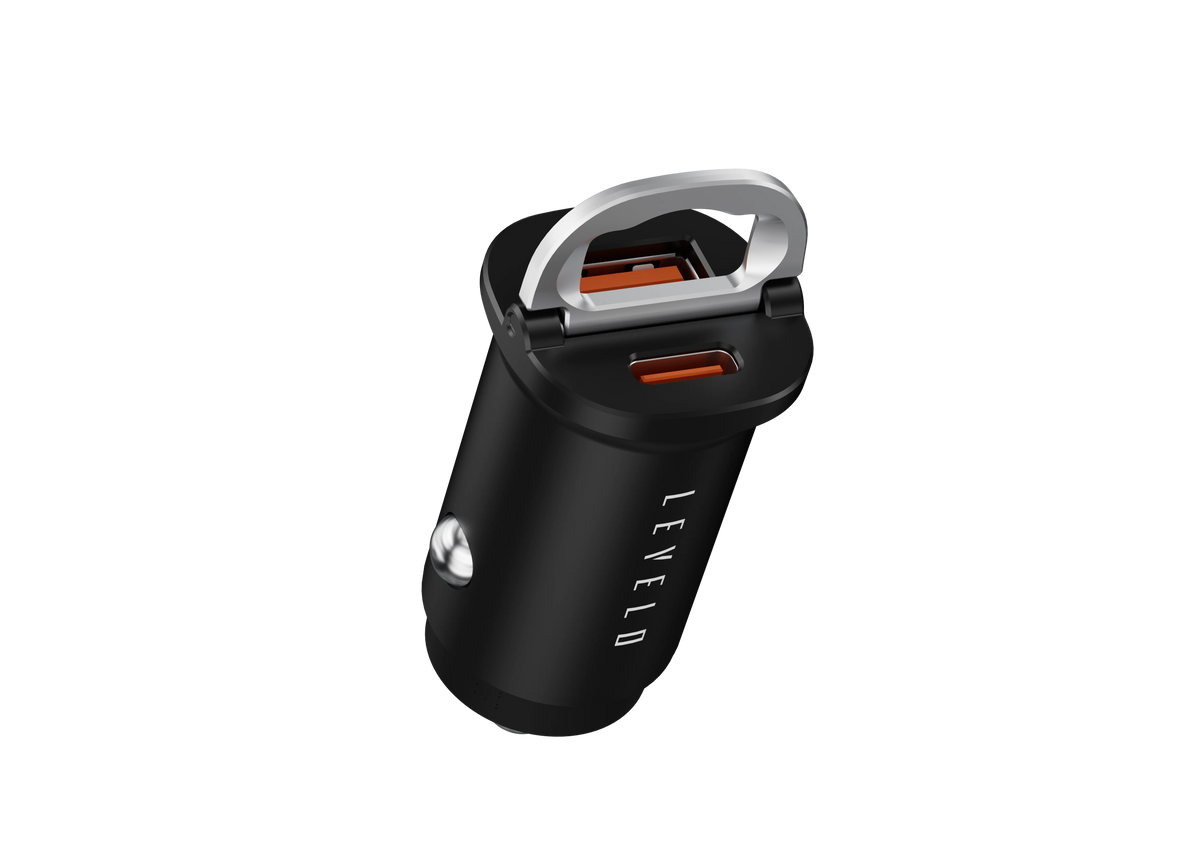 شاحن سيارة ليفيلو Kruz بقدرة 38 واط مع كابل USB-C إلى USB-C – تفاصيل المنتج والعبوة