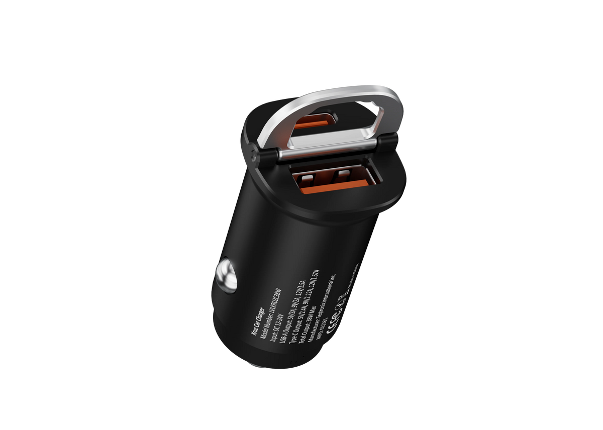 شاحن سيارة ليفيلو Kruz بقدرة 38 واط – USB-C وUSB-A – تفاصيل المنتج والعبوة