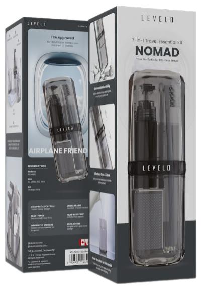 طقم سفر ليفيلو Nomad ‏7 في 1 – أسود – تفاصيل المنتج والعبوة