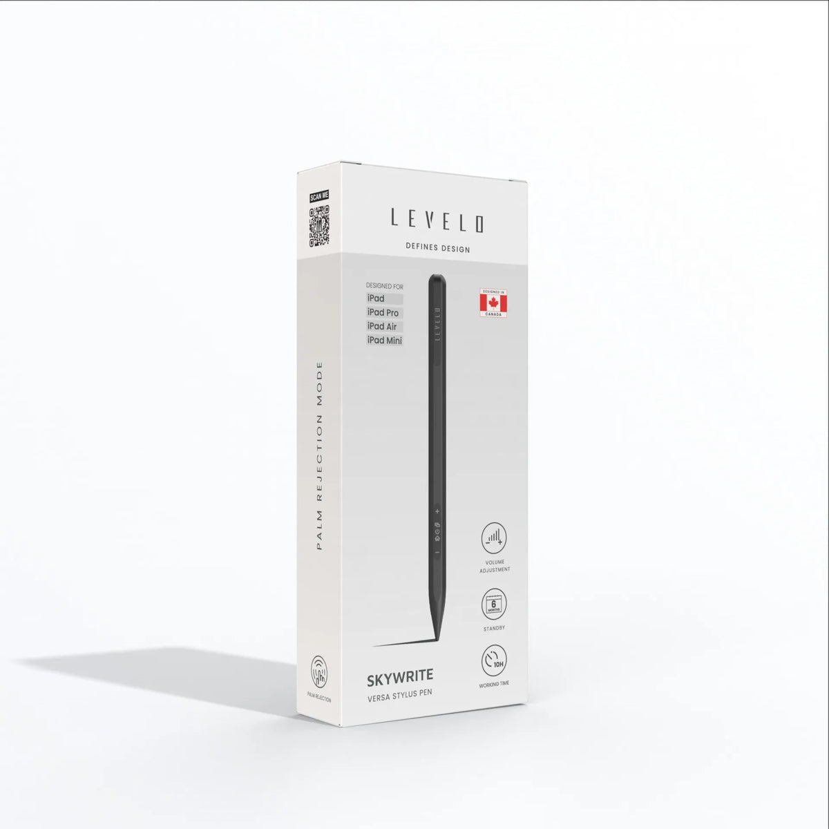 قلم ليفيلو Skywrite Versa للآيباد مع أزرار اختصار – تفاصيل المنتج والعبوة