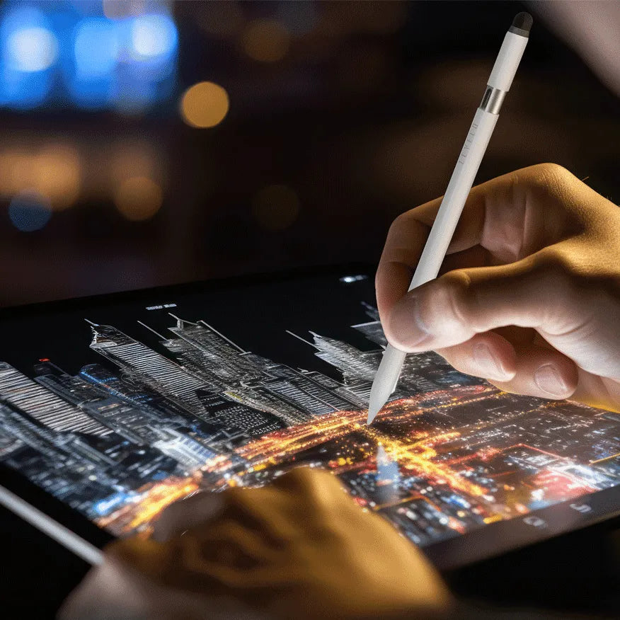 قلم ليفيلو Skystick ثنائي الرأس للآيباد وشاشات اللمس – أبيض – تفاصيل المنتج والعبوة