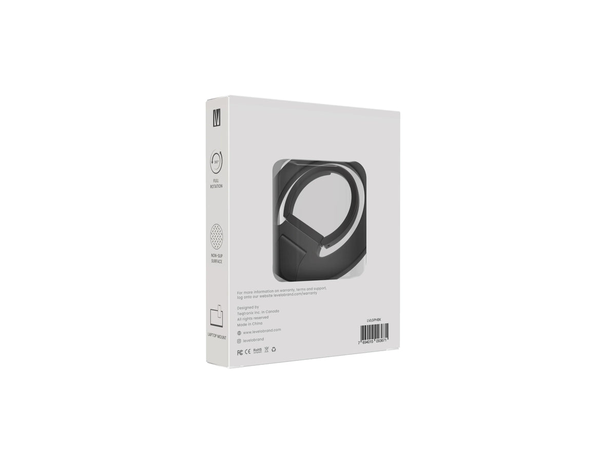 حلقة وحامل هاتف ليفيلو Gia متوافق مع MagSafe – أسود – تفاصيل المنتج والعبوة