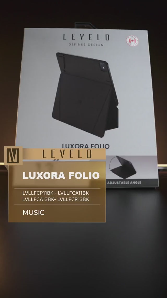 عرض أغطية ليفيلو Luxora Folio؛ الطلب يشمل مقاس الغطاء المحدد فقط دون الآيباد