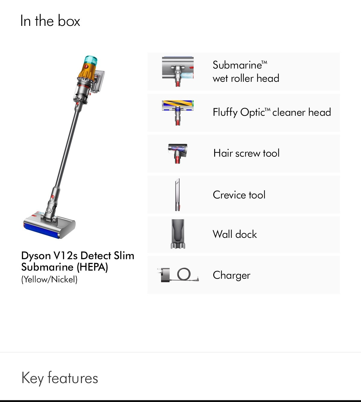 مكنسة Dyson V12s Detect Submarine™ الرطبة والجافة — عبوة Dyson V12s Detect Submarine