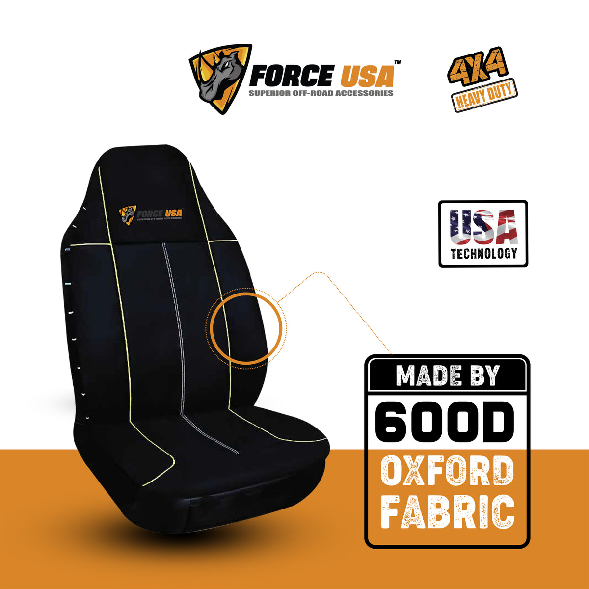 غطاء مقعد للطرق الوعرة | FORCE USA OFF ROAD SEAT COVER