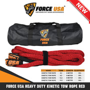 حبل سحب حركي شديد التحمل 8.2 طن بطول 9 متر - أحمر | FORCE USA KINETIC TOW ROPE RED HEAVY DUTY 8.2T 9M