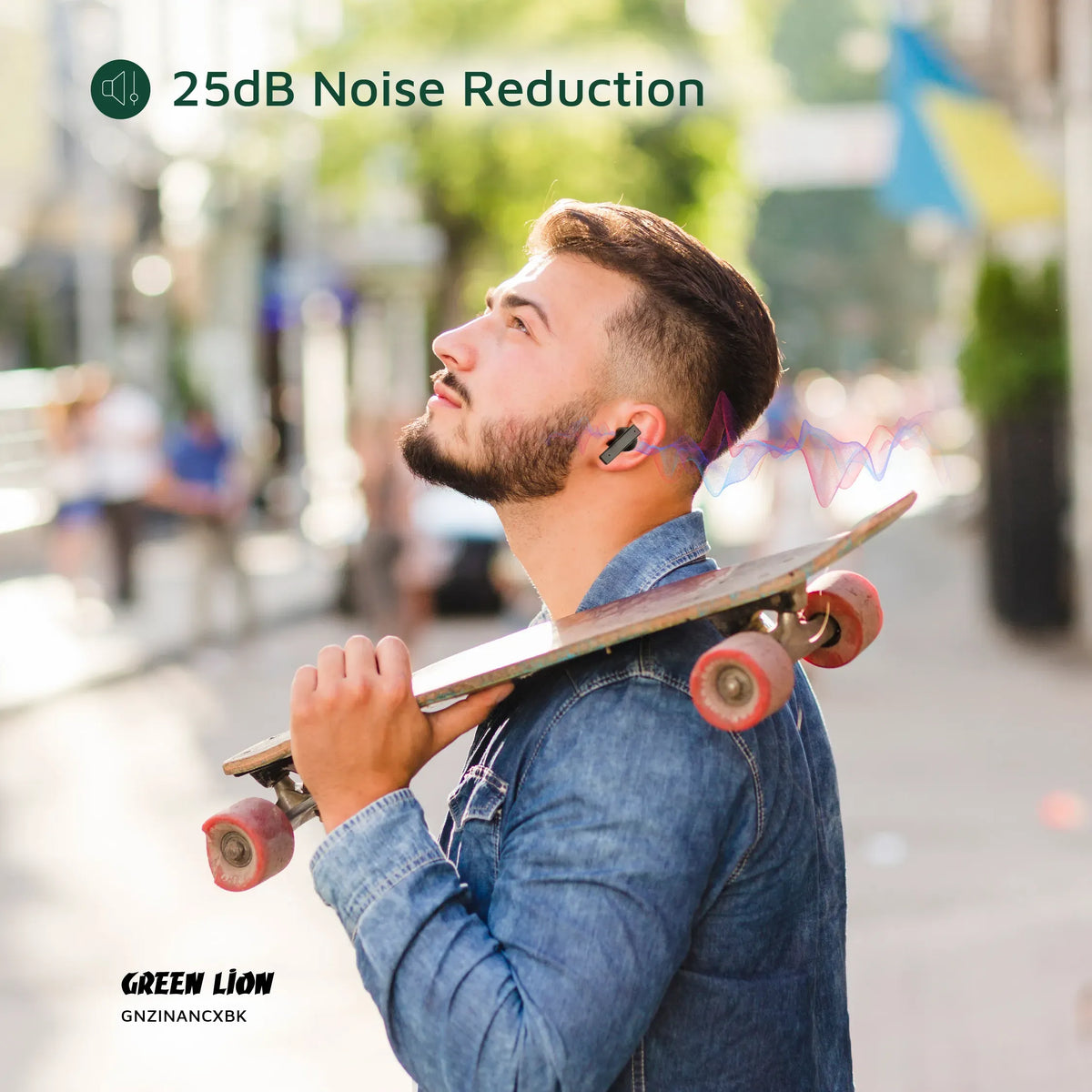 Green Lion Zinc X Metal Earbuds Tws with Anc Black – image 6