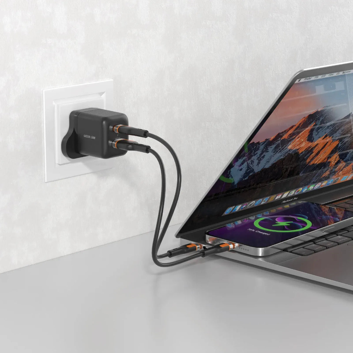 Green Lion Ultra Compact Ga NWall Charger UKPin A+CPD 20 W+QC 3.0 - Black – image 3