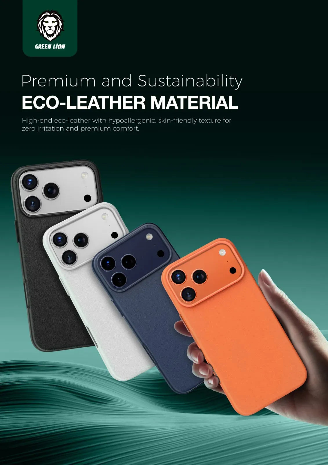Green Lion Leather Mag Safe Case - Black – image 2