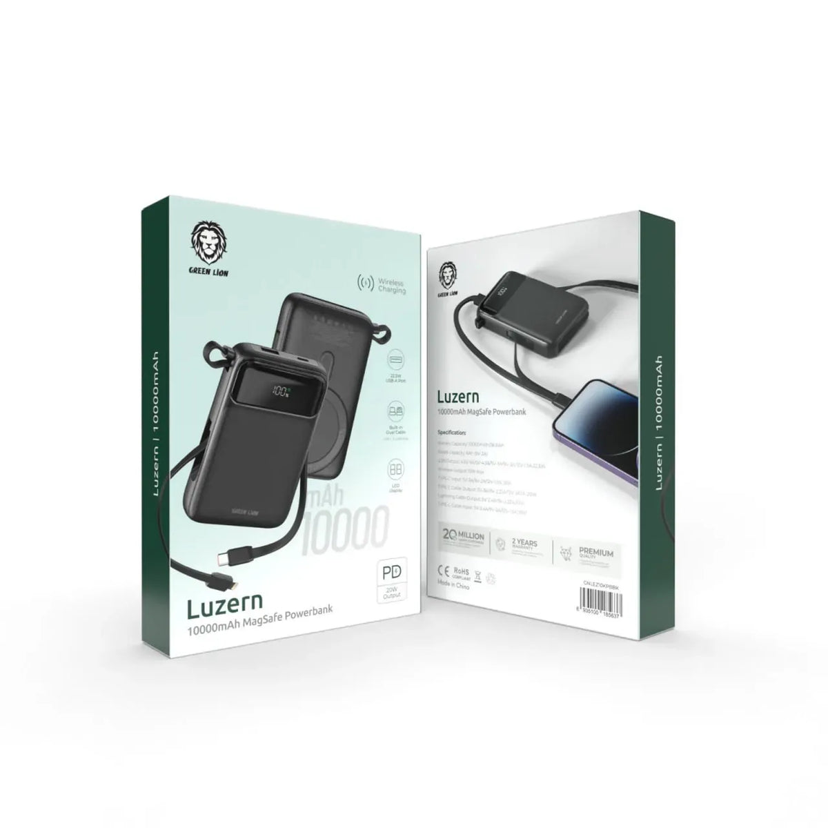Green Lion Luzern 10000mAh MagSafe Power Bank Black – image 2
