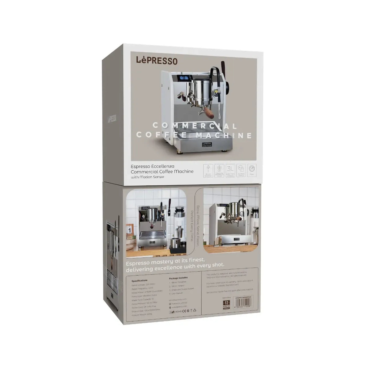 LePresso Espresso Eccellenza Commercial Coffee Machine with Motion Sensor White – image 2