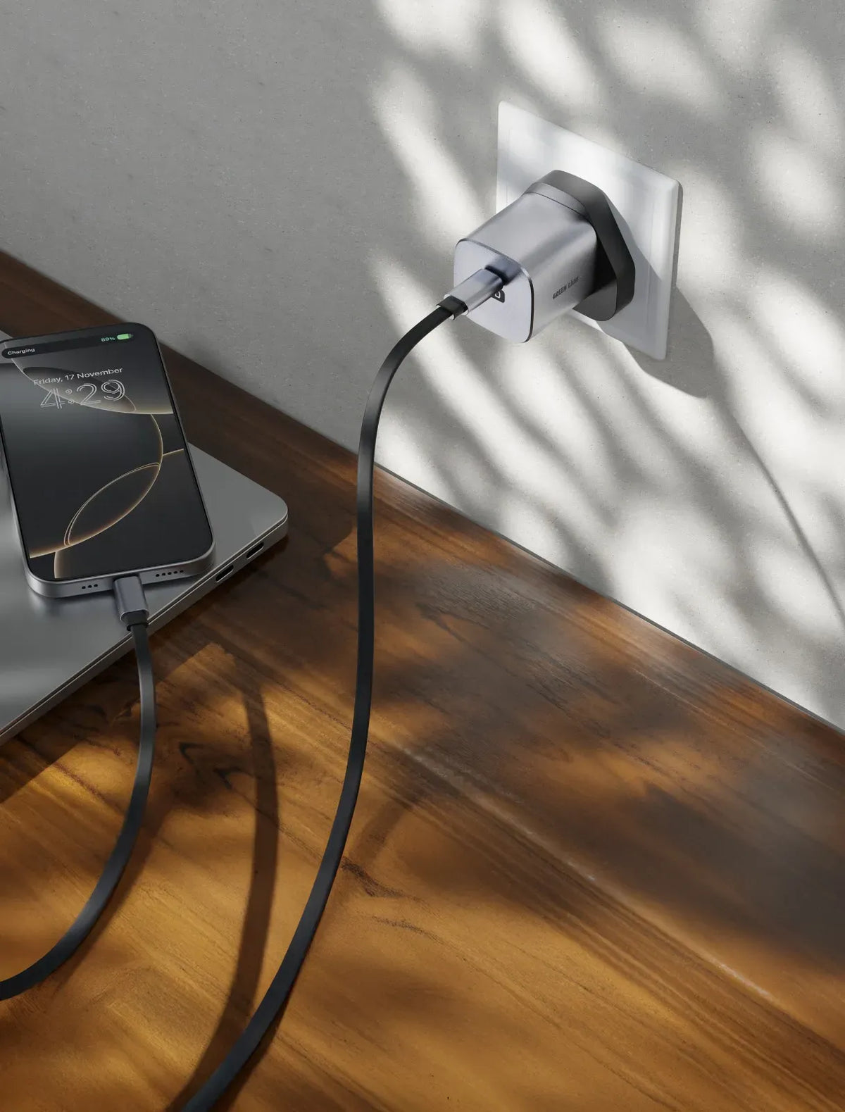 Green Lion Premium Series Uk Plug Wall Charger 20w Gray – image 5