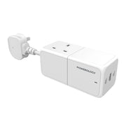 Powerology 65 WPower Strip With Dual Power Sockets - White