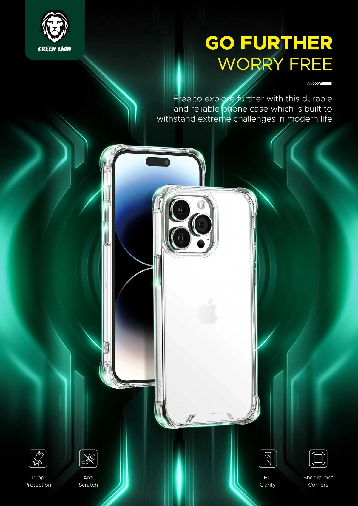 Green Lion Anti-Shock Case - Clear – image 3