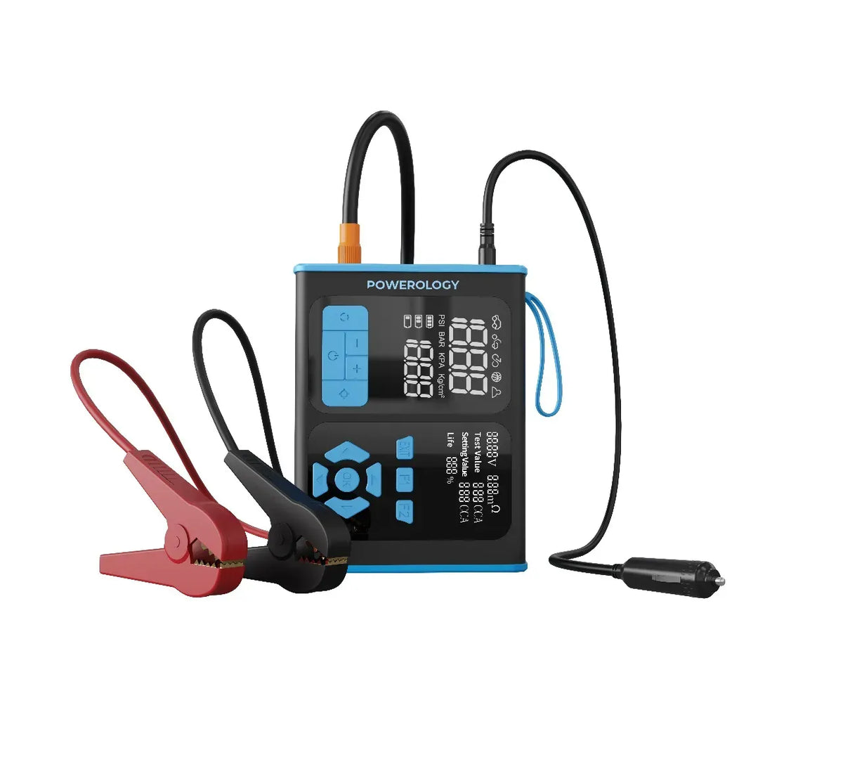 Powerology Jump Starter Air Inflator Obd Ii Car Fault Diagnosis Tool Black Blue – image 2