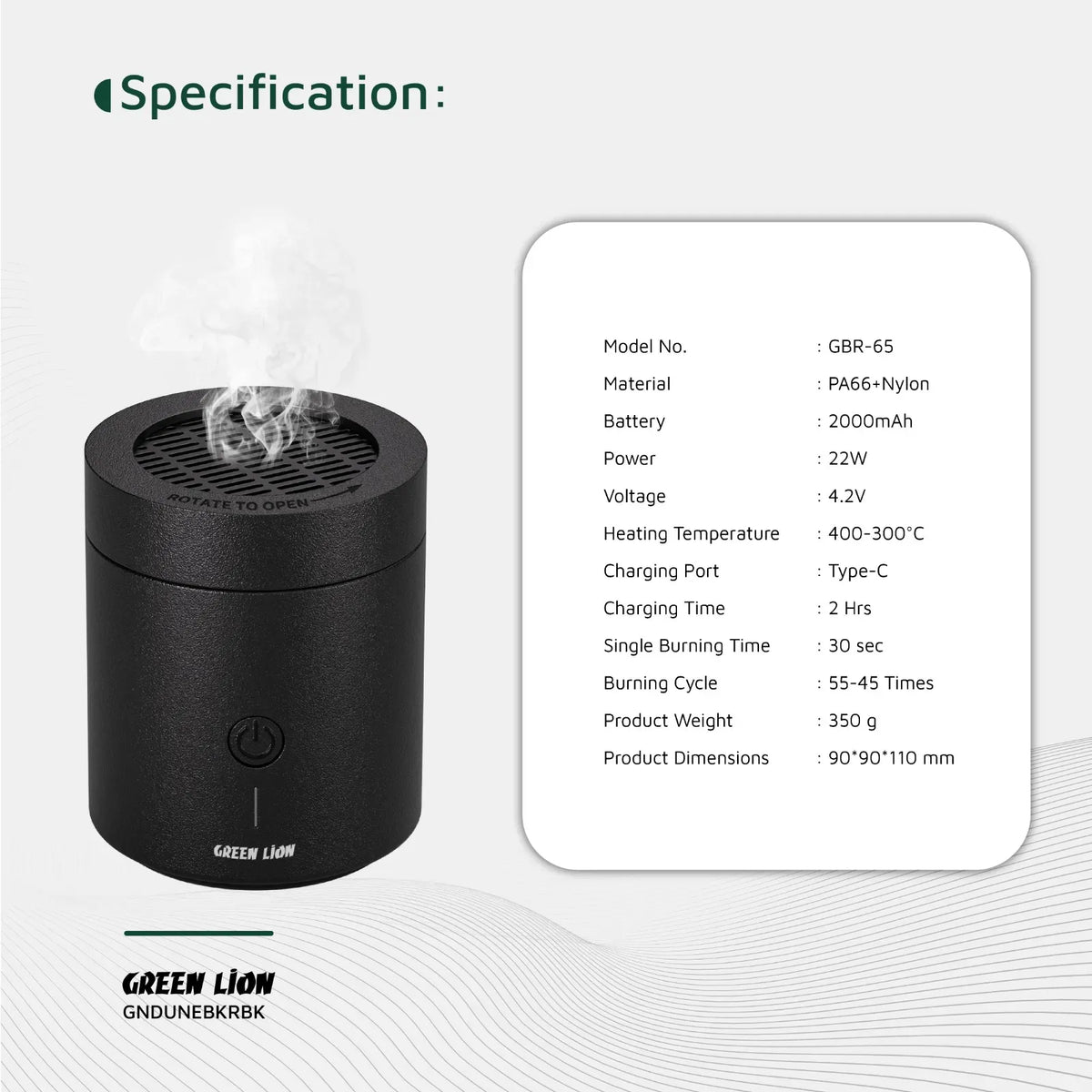 Green Lion Dune Bakhour Incense Burner Black – image 10