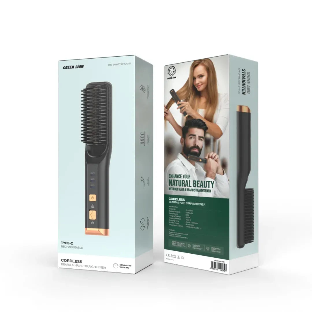 Green Lion Cordless Beard& Hair Straightener - Black – image 3
