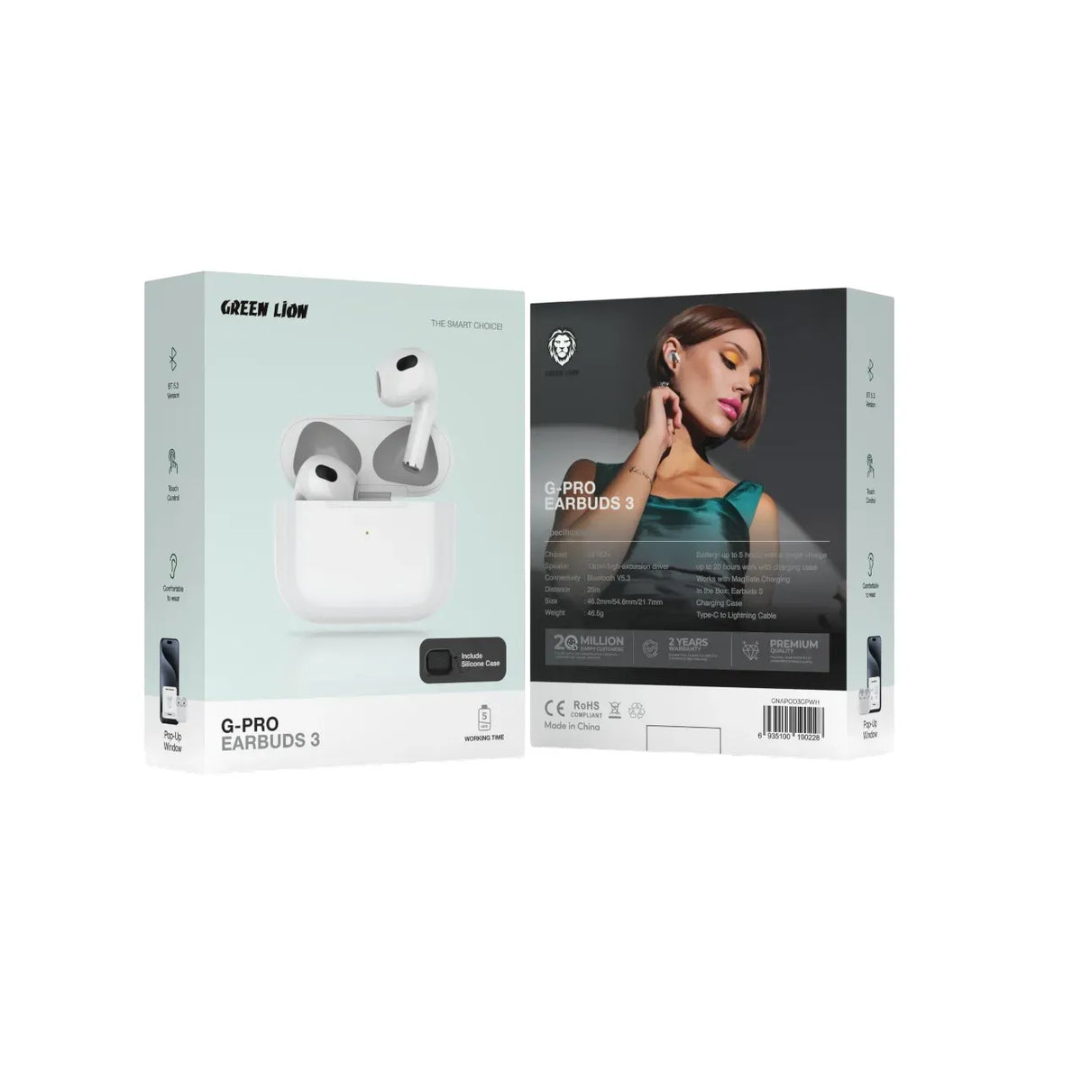 Green Lion G Pro Earbuds 3 White – image 2