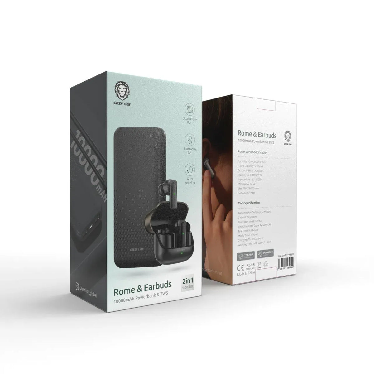 Green Lion Rome Power Bank Tws Earbuds Black – image 4