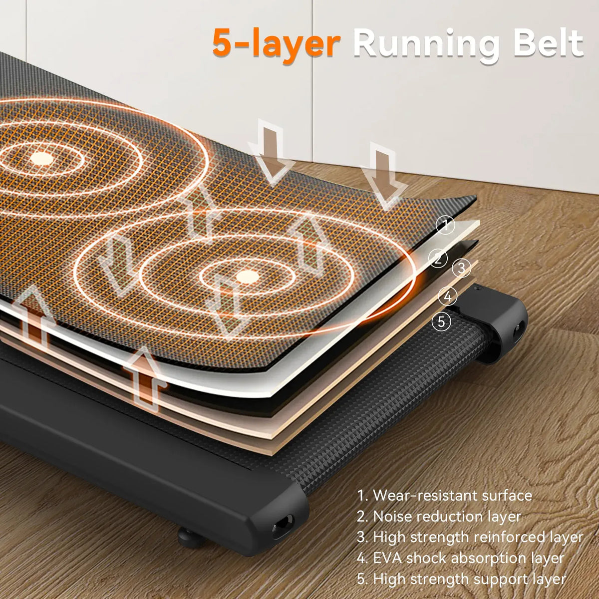 Powerology Folding Design Walking and Running Pad Black – image 14