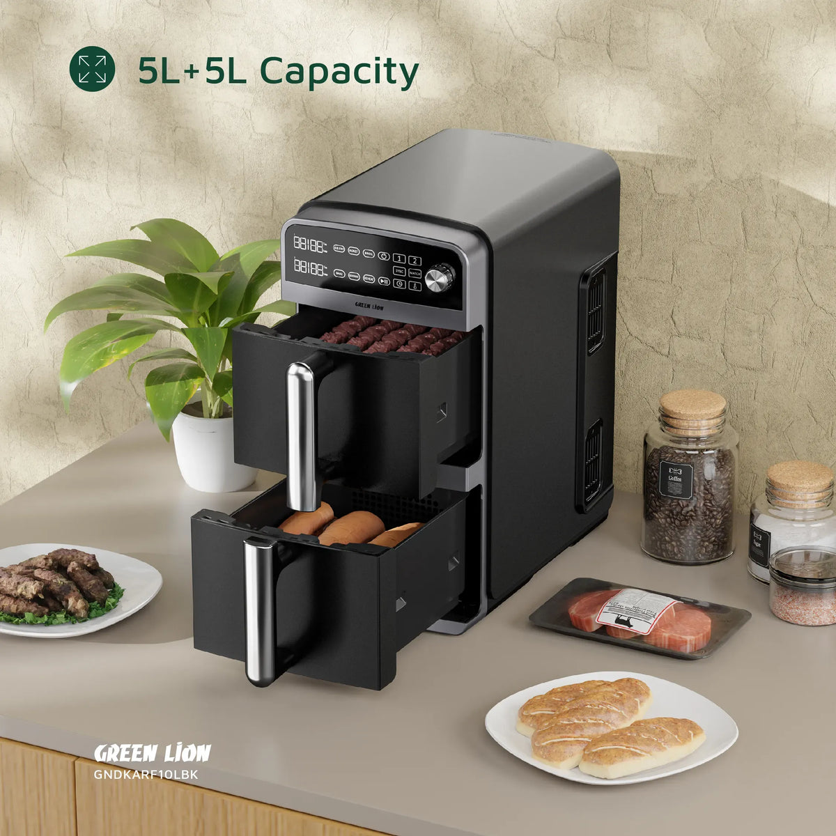 Green Lion Double Decker Air Fryer 10 L - Black – image 19
