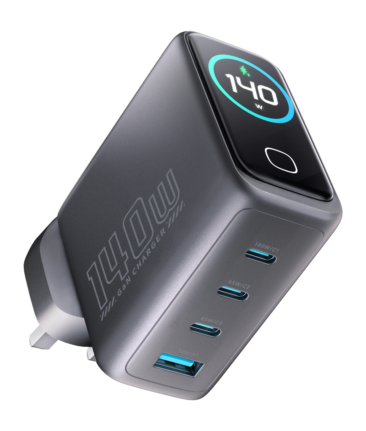 Powerology Voltflow Ga N Wall Charger PD 140 W with USB-C-C Cable - Black – image 8
