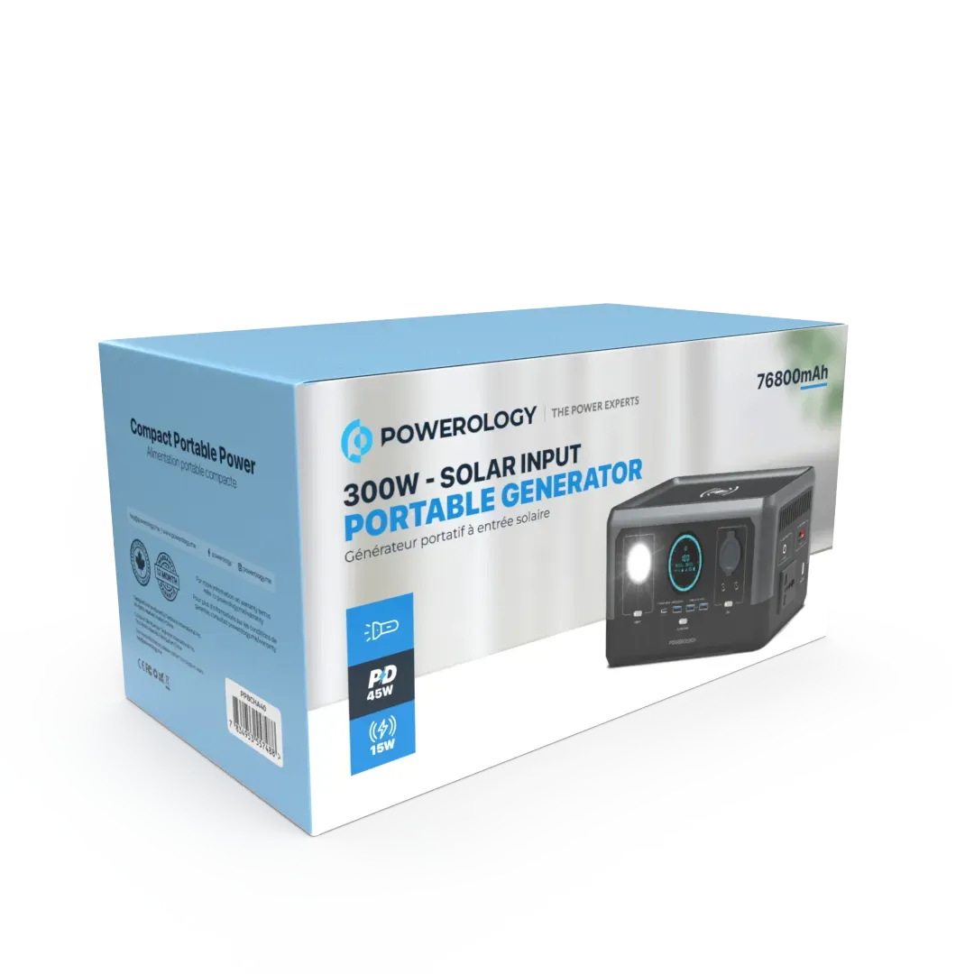Powerology Portable Power Generator Fast Charging 76800mAh 300w Black – image 3