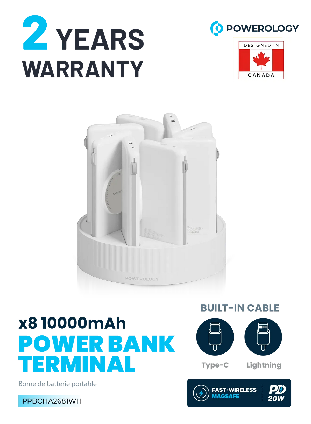 Powerology *810000 m Ah Power Bank Terminal - White – image 7
